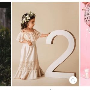 Bailey’s Blossoms 2T CLARA COTTON & LACE FLUTTER MAXI DRESS - VANILLA CREAM